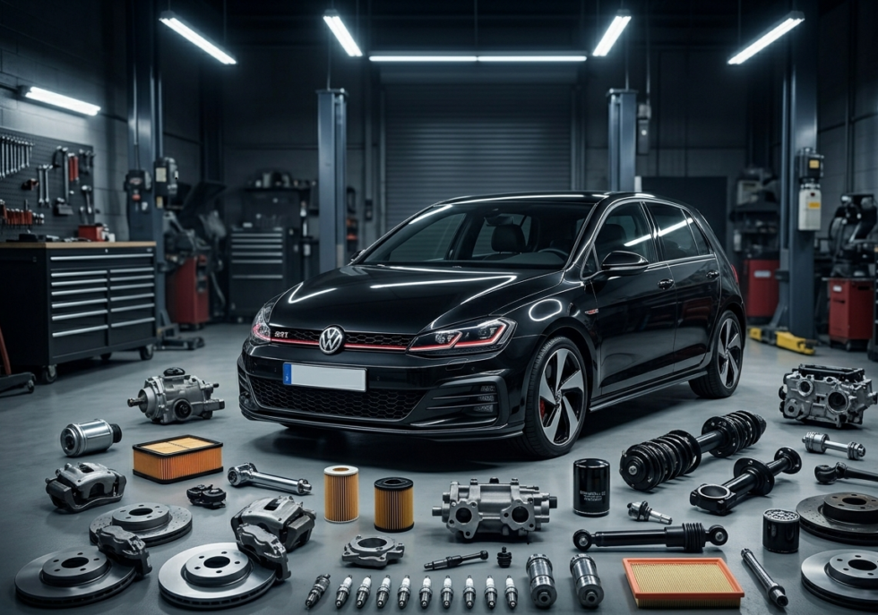 Volkswagen Parts in a garage